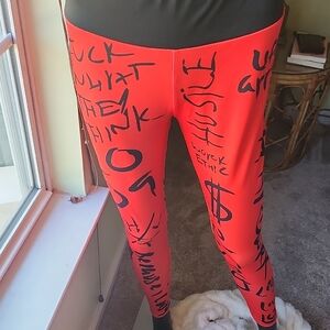 Stylish Red Graphic Kids Leggings